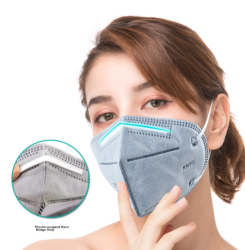 Ams KN95 Activated Carbon Face Mask, 50 Pieces, Industrial Dust-Proof, Gray, for Renovation Odor, Dust, Smog, Pollution Protection, Formaldehyde, Flu Prevention, Breathable, Head-Mounted, for Men, Grinding, Professional Use 15