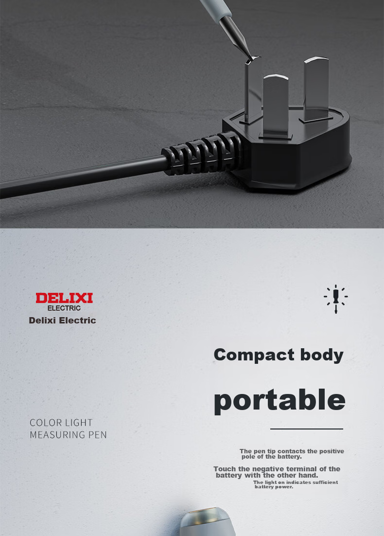 DELIXI Electric Pen for Electricians, Smart Wire Tester with Leakage Detection, High-Strength Screwdriver Voltage Detector Pe 15