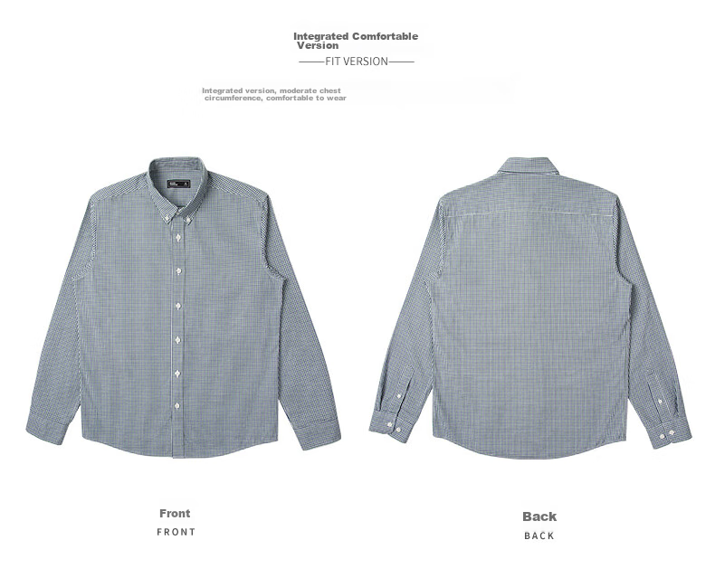 BLACKMONDAY Pure Cotton Brushed Plaid Shirt for Men, Long Sleeve, All Cotton, Wrinkle-Resistant, Formal Business Casual Dress Shirt 12