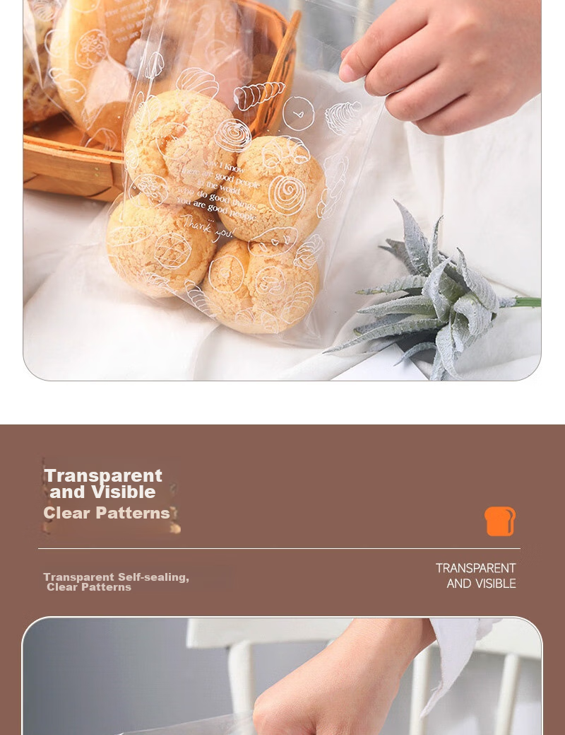 Edo Cartoon Ear Packaging Bags, Horn-Shaped Biscuit Snack Packaging Bags, Candy And Pastry Bags, 100 Pieces Per Pack 4