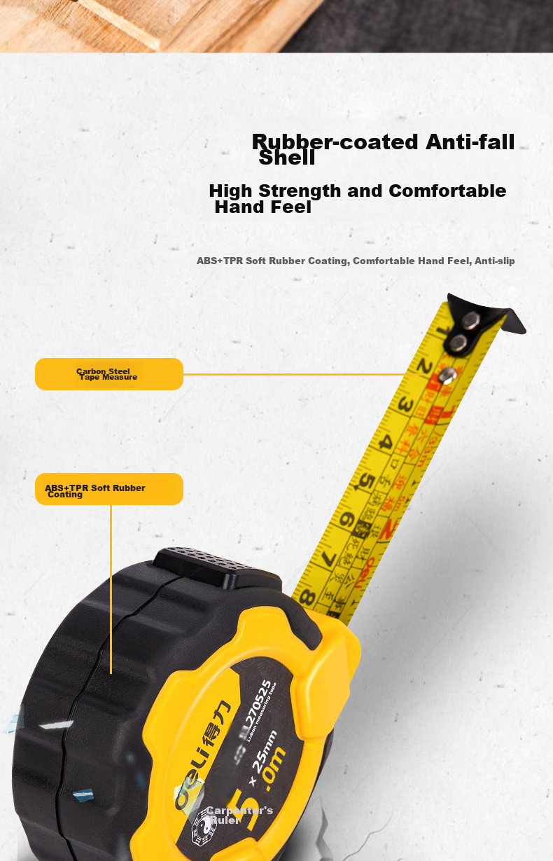 Deli 7.5-Meter Luban Ruler, Steel Tape Measure, High-Precision Feng Shui Ruler, Household Feng Shui Measuring Tool, Measuring Box Ruler 5