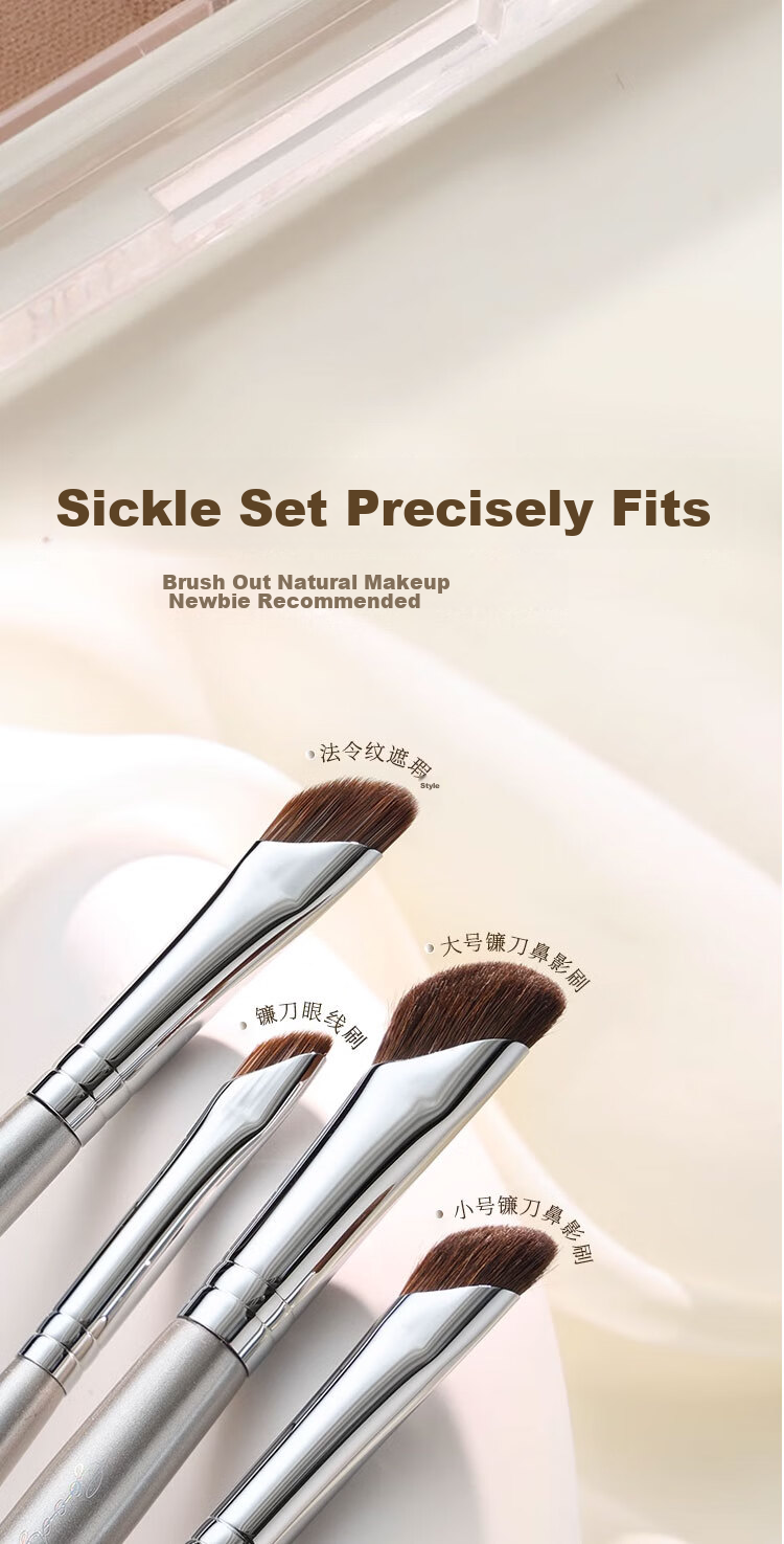 Goood Sickle-Shaped Angled Nose Shadow Brush, 2-Pack Professional Contouring Brush, Side Light Highlighter Angled Makeup Brush 10