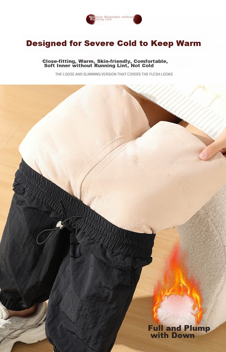 LangSha Women's Workwear down Pants [26 Autumn And Winter New Arrival], Outer Wear White Duck Down Pants, Cold-Resistant Cotton Pants, Northeast Extra Thick Warm Pants 9
