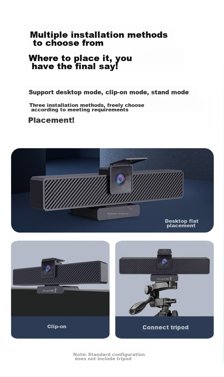 Aoni Computer Webcam, 2K High-Definition 4 Million Pixel Video, USB for Desktop And Laptop Computers, Built-In Dual Microphones, Plug And Play, C39 12