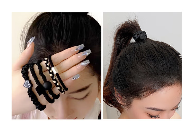 Yefili 12-Pack High Elasticity Seamless Extra Wide Thick Hair Ties Durable Hair Bands for Women High Ponytail Hair Accessories 19