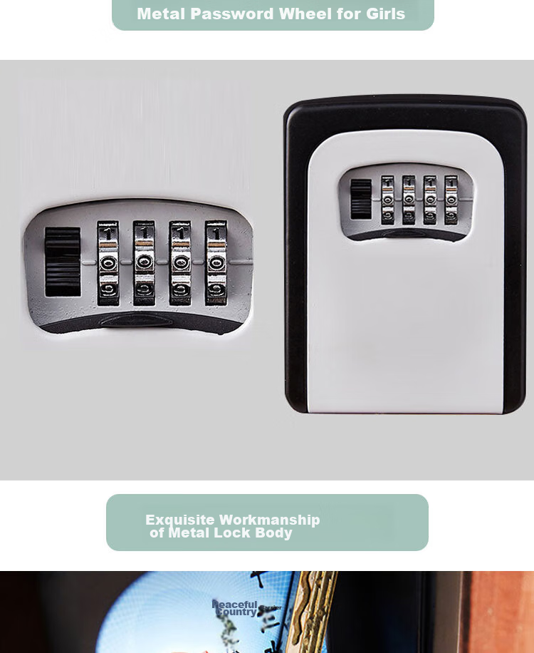 Biaokang Metal Password Key Box, Renovation Peephole Key Management Box, Anti-Theft Key Safe, Outdoor Wall-Mounted Anti-Smashing Key Box 7