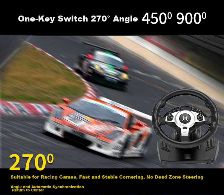 Keten D1 1080° Racing Wheel Game Steering Wheel Simulator Force Feedback Compatible with PC, Console, Euro Truck Simulator 2, and Chinese Touring 6