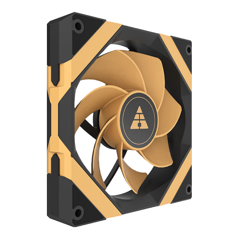 Golden Field Aierdun FZ-L12 Black Gold Anti-Rotor, Non-Glowing PWM Temperature Control, 12cm Desktop Case Cooling Fan, 7 Blades/Low Noise/High Efficient Heat Dissipation/Hydraulic Bearing