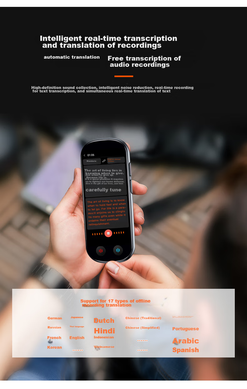 JoneR Translation Device GOPlus, Real-Time And Offline Interpretation for Multiple Languages, Photo Translation, English Learning Tool, Business And Travel Translation Aid with Free Earphones 9