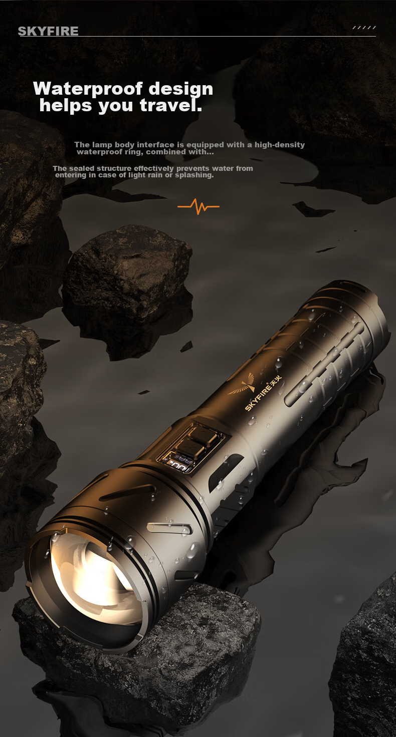 SkyFire Flashlight: High Brightness, Zoomable, Long-Lasting Battery Life, Long-Range Illumination, Laser Outdoor Light with 40000mAh Capacity 35