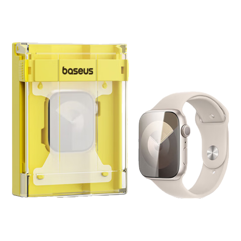 BASEUS Apple Watch Screen Protector, Compatible with Apple Watch S9 And S8/S7, Dust-Free Installation, Ultra-Thin, HD Clear, Scratch-Resistant, Anti-Fingerprint, Full Coverage, Curved Microcrystalline Film, 41MM