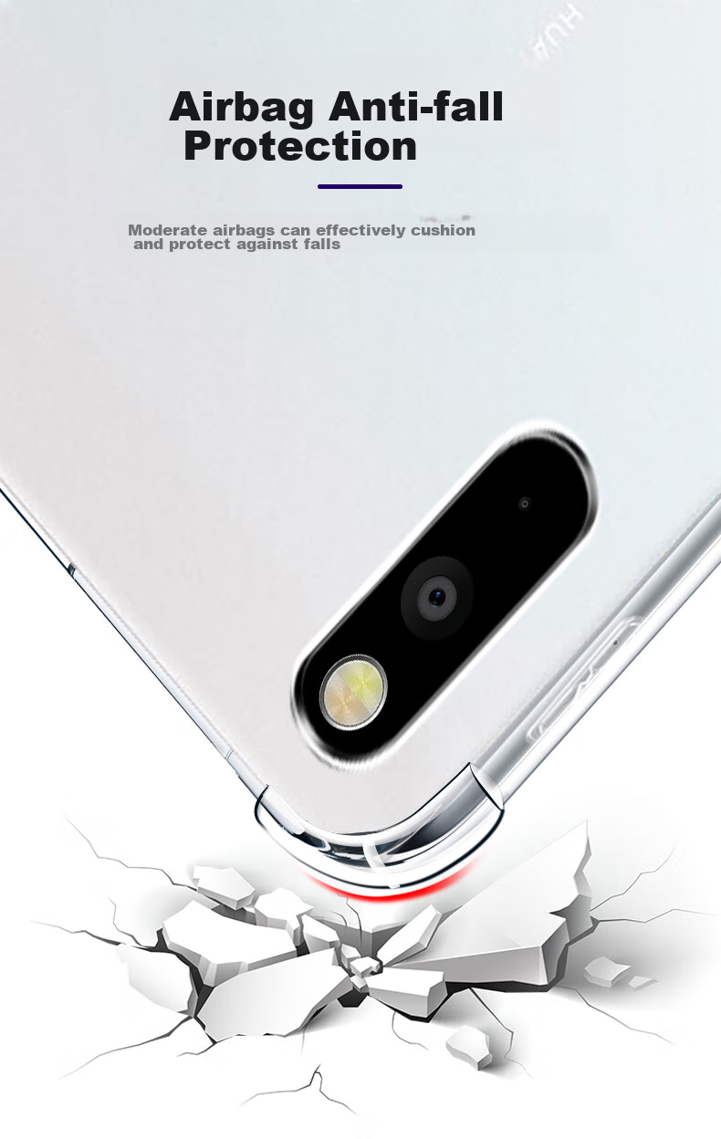Freeson Protective Case for Huawei MatePad SE Tablet 2024 Model 11-Inch, Slim Full Coverage with Four Corner Airbags, Shockproof Transparent TPU Soft Shell, Clear 4