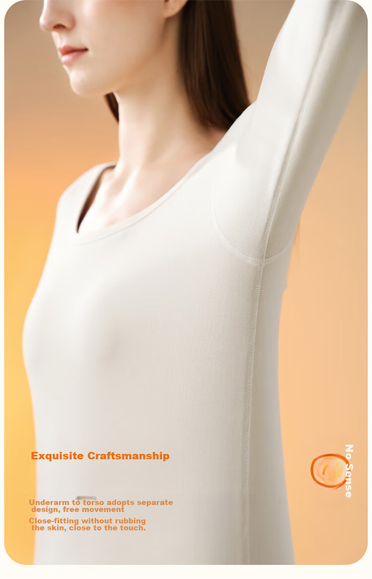 LangSha Lambswool Thermal Underwear for Women, Thickened Fleece-Lined Base Layer Top And Bottom Set for Autumn And Winter, Black 11