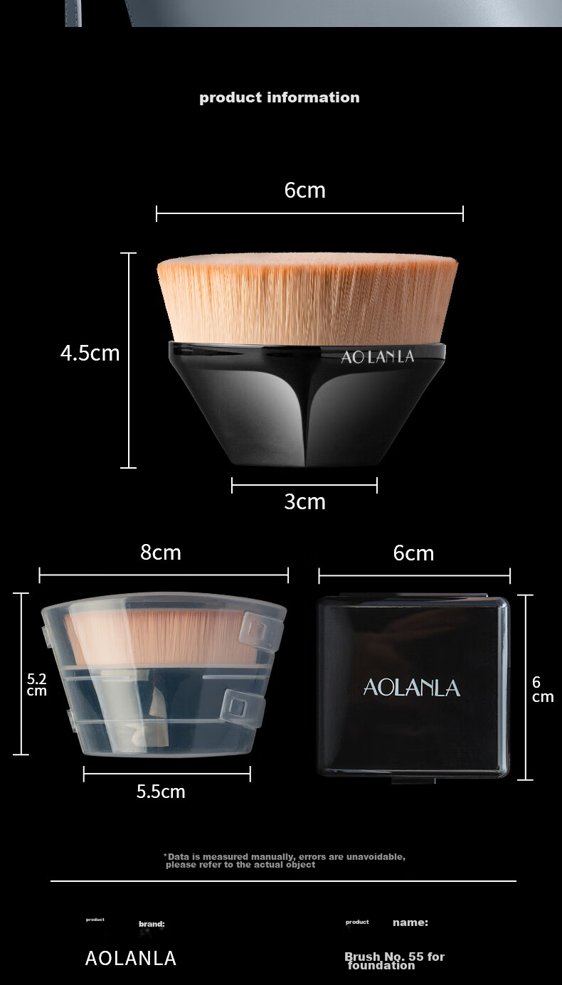 AOLANLA Portable Powder Brush No. 124, Loose Powder Blush Setting Brush, Soft And Skin-Friendly, Multifunctional Makeup Brush, Single Piece with Brush Case 11
