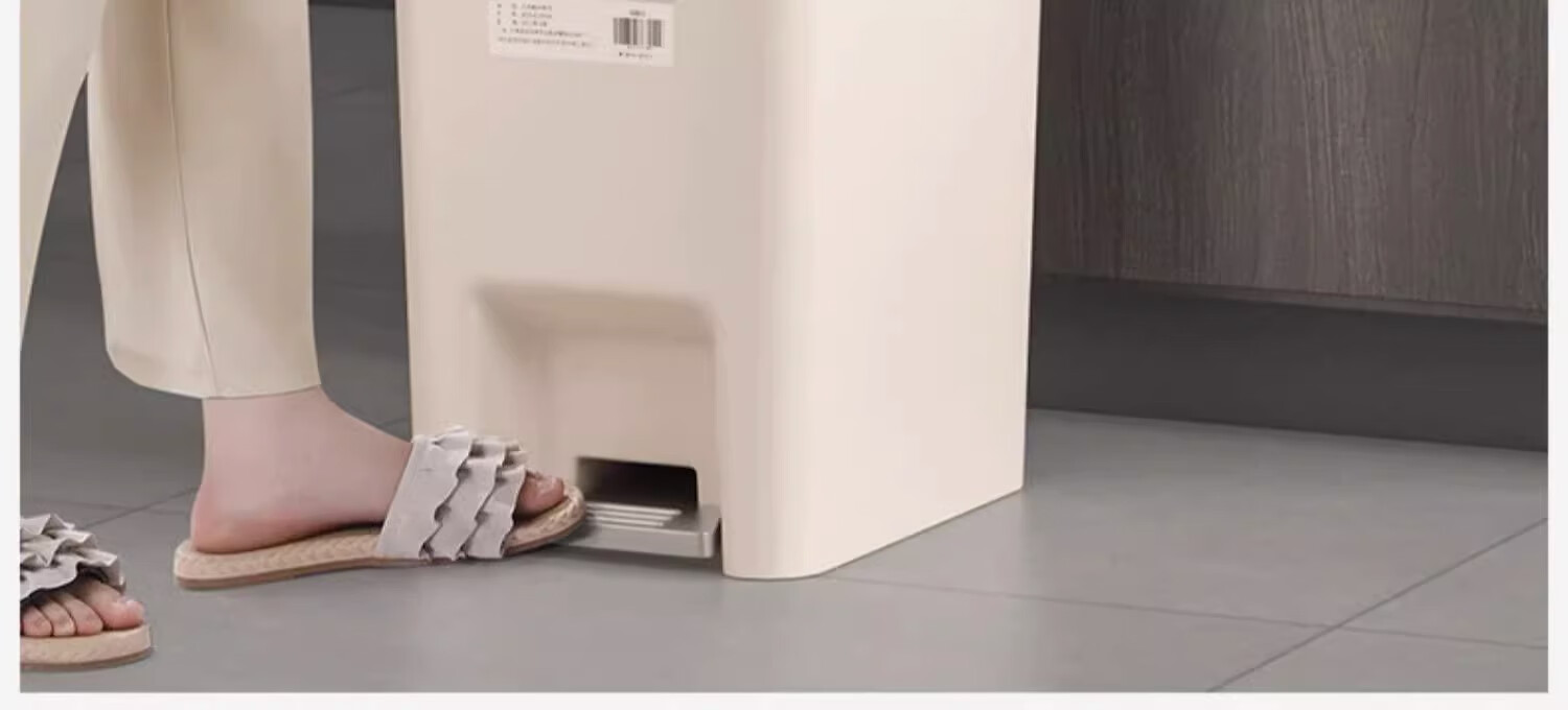 Jieshibao 20L Large Press-Covered Slim Trash Can for Bathroom, Kitchen, Bedroom, Living Room, Popular Household Bin 12