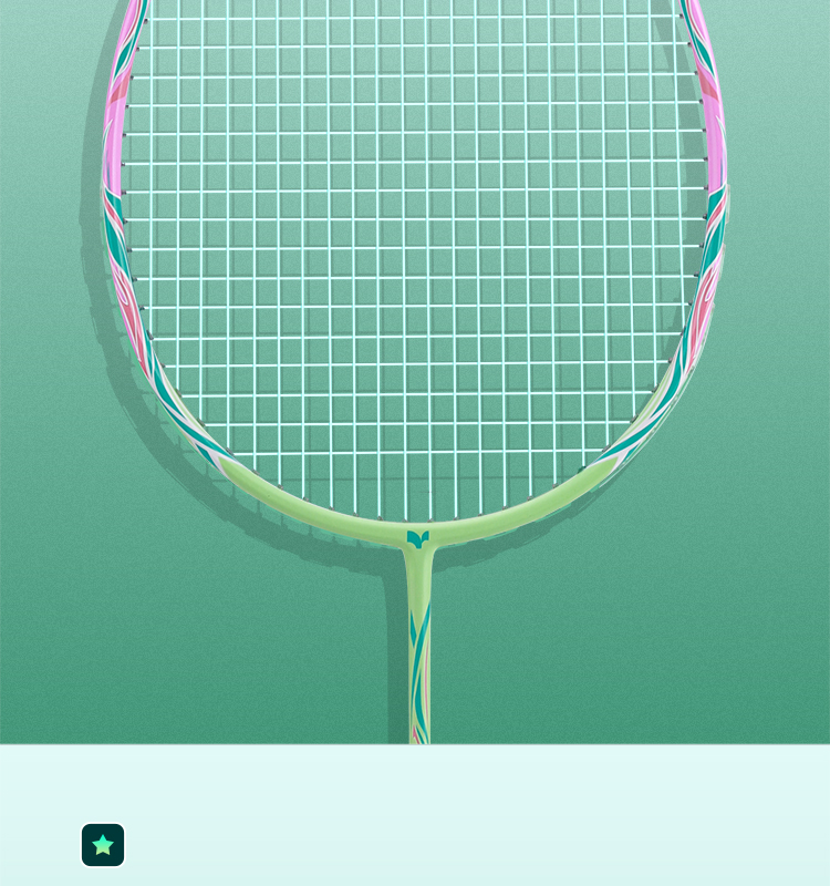 Yodiman Badminton Racket, Full Carbon Ultra-Light 8U Training Racket, Single Racket in Fresh Green (Pre-Strung 25 Lbs) 5