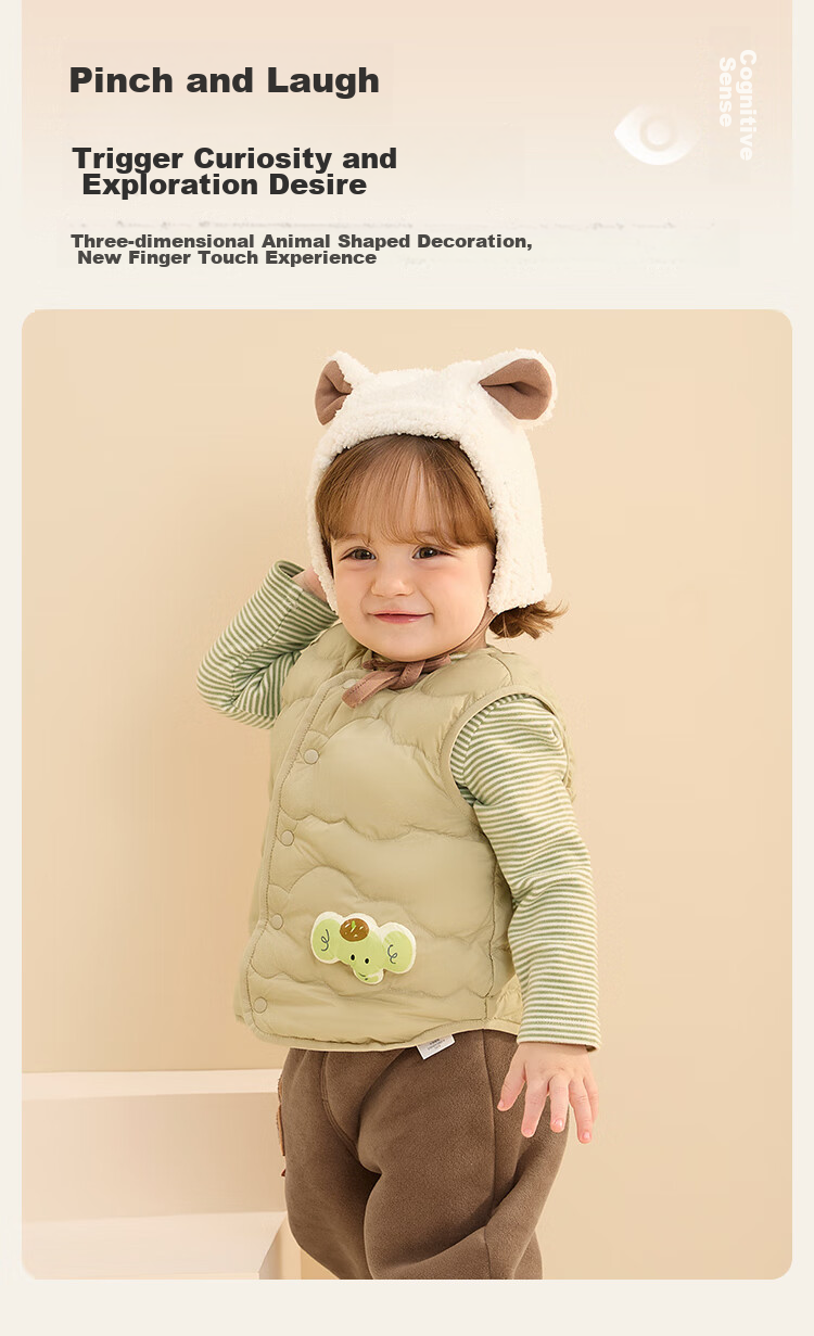 BALABALA Children's Clothing, Baby Vest for Outdoor Wear, Winter Outfit, Infant Clothes, Waistcoat, down Jacket, Lightweight, Cute, for Boys And Girls, Kids 4