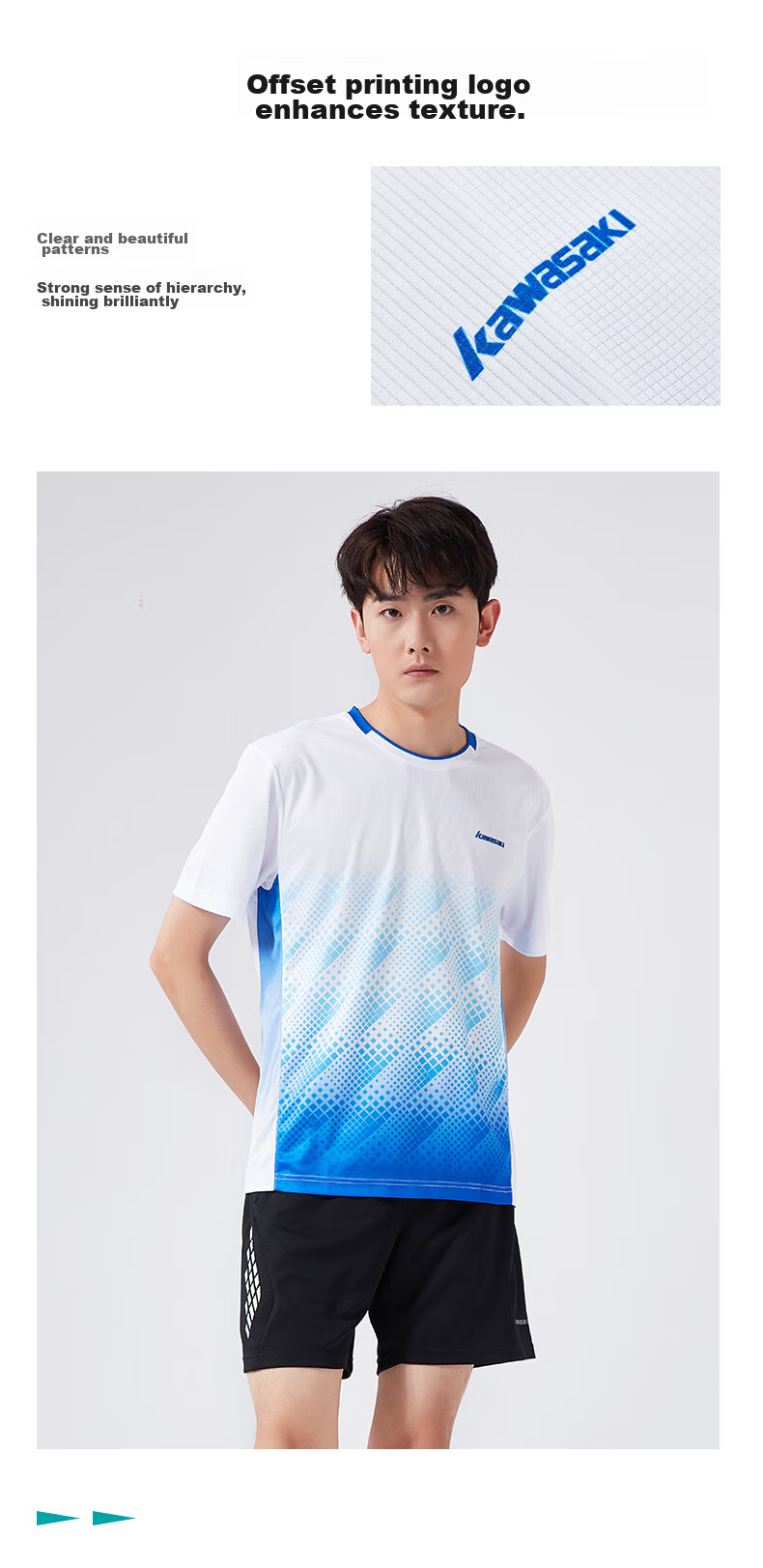 KAWASAKI Clearance Sale Professional Badminton Shirt, Women's Sports Short-Sleeve T-Shirt, Quick-Dry K2013, White, M 4