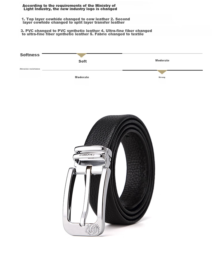 CROCODILE Genuine Top-Grain Leather Women's Pin Buckle Belt, Versatile Waistband, Birthday Gift for Girlfriend, T1806 Black 11