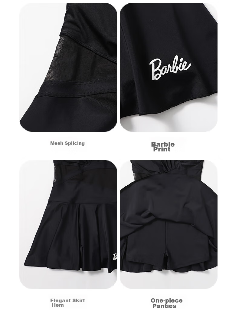 Barbie Conservative One-Piece Swimsuit for Women, Fairy Style, Tummy Control, Slimming, Student Swimwear, Hot Spring Bathing Suit 29