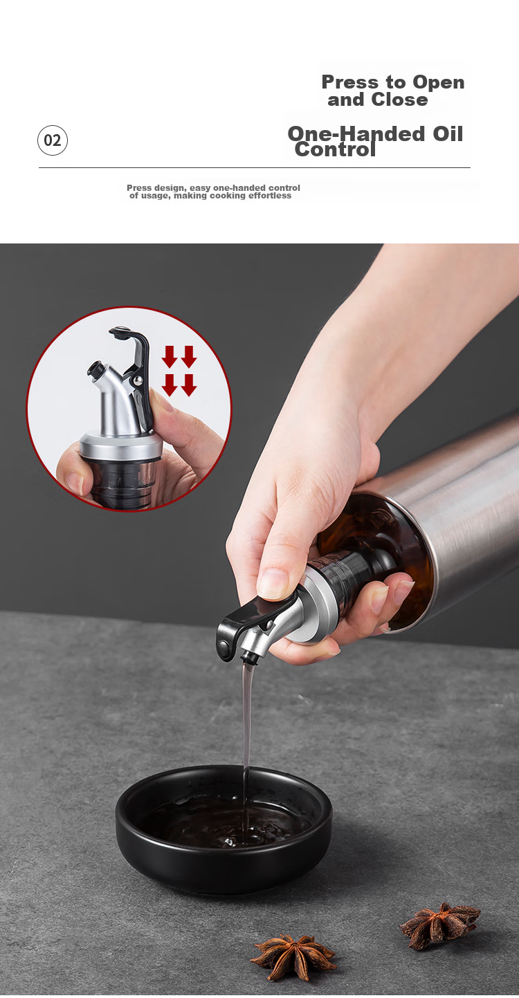 MAXCOOK Glass Oil Dispenser with Automatic Opening And Closing, Leak-Proof Kitchen Home Oil Bottle Container 550ml MCPJ0507 7
