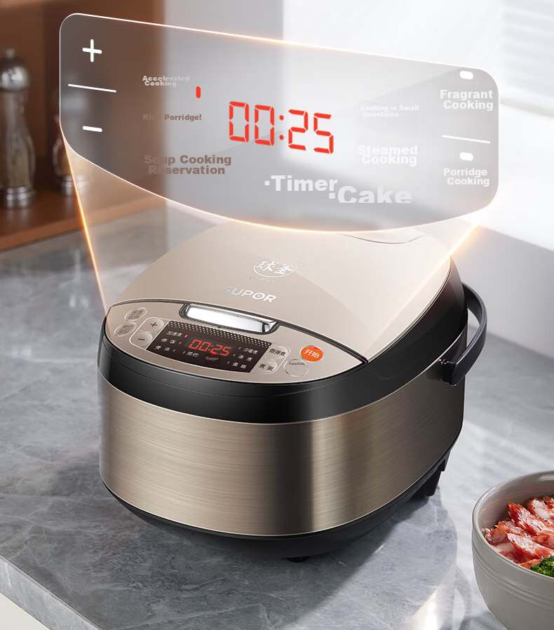 SUPOR Rice Cooker for 4-5 People, Large Capacity 4L Blue Diamond Ball Pot, Wood-Fired Rice, Home Electric Pot, for Cooking Rice, Soup, Porridge, Non-Stick Intelligent Multi-Function Micro-Pressure Rice Cooker SF40FC733 15