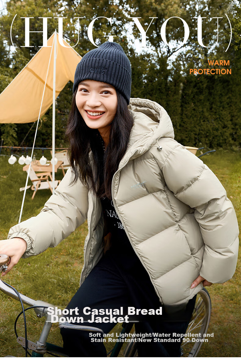 Yalu Waterproof, Windproof, And Dirt-Resistant Short down Jacket for Women, New Winter 2026 Style with Hood, Heat-Retaining And Warm Puffer Coat, Sold by JD 1