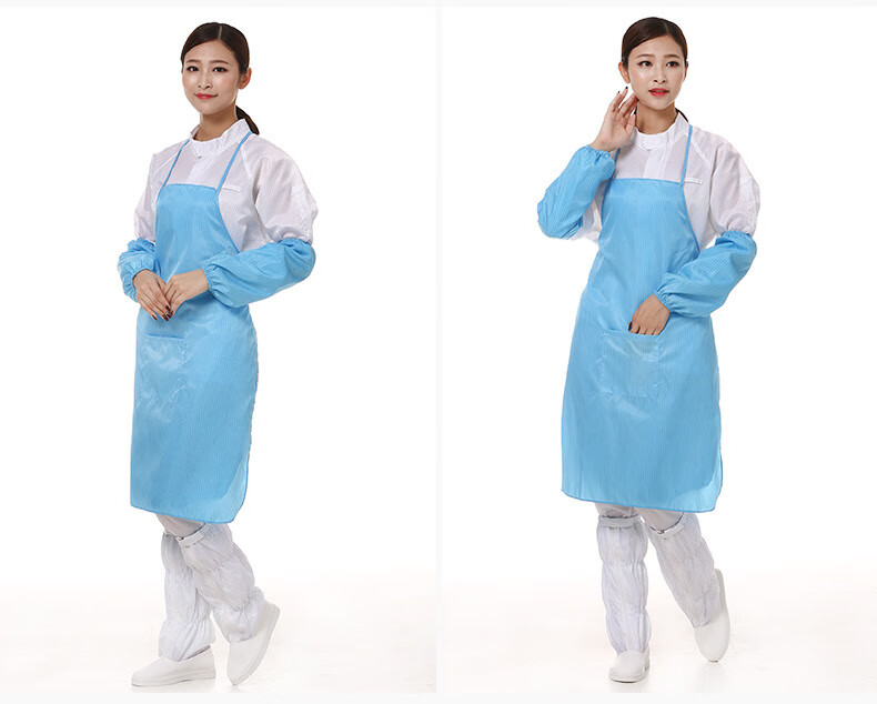 BAIGE Anti-Static Apron, Dust-Free Workshop Food Dust-Proof Apron, Work Apron Workwear, White [1 Piece], CW774561 8