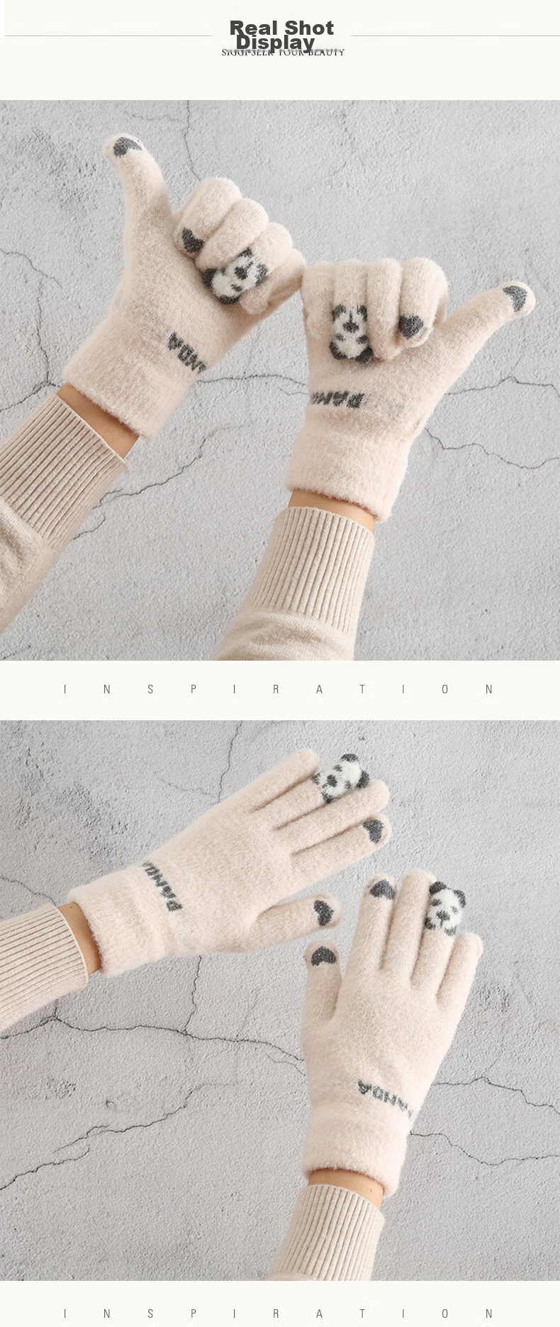 GRGN Winter Thermal Cycling Gloves for Men and Women, Thickened Fleece Lined Windproof Touchscreen Knit Gloves 12