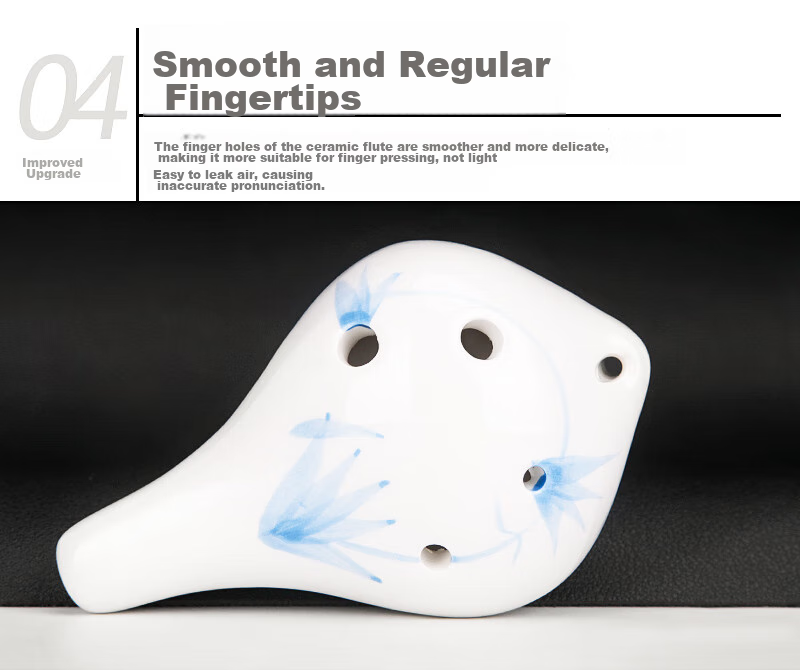 RANGE 12-Hole AC Fumigated Burnt Clay Flute, Twelve Holes Professional C Key Clay Flute Instrument for Elementary School Students with Basic Teaching Materials 11