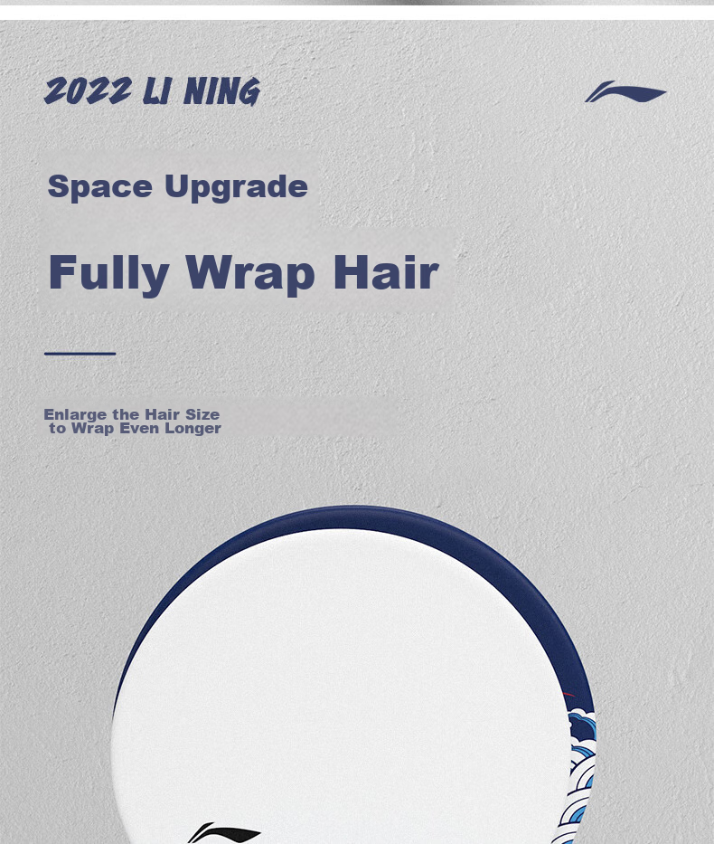 Li-Ning Swimming Cap, Long Hair Silicone Waterproof Swim Cap for Men And Women, Fashionable Printed Comfortable Non-Binding Swim Cap LNMT521-1 White 6