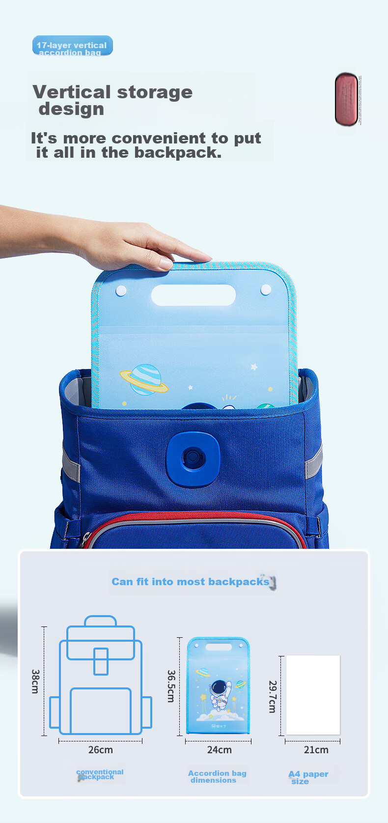 [Back to School Essential] Maotaizi Elementary School Student Exam Paper Storage Bag, Large Capacity Accordion File Folder with Handle, Classified Handheld File Organizer, Children's Exam Paper And Textbook Storage Pouch, Organizing Tool for School Supplies 6