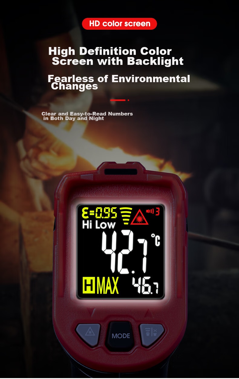 DELIXI ELECTRIC Temperature Gun, Industrial Infrared Thermometer, High-Precision Oil Thermometer, Kitchen Baking Water And Oil Temperature Gu 7