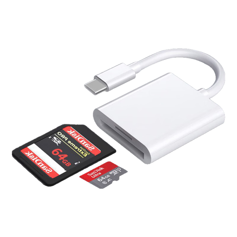 Masentek Type-C Card Reader, SD/TF Dual-Slot, Compatible with IPhone, Huawei, 17/16 15Lightning, Macbook/iPad Tablet, USB Camera And Flash Drive
