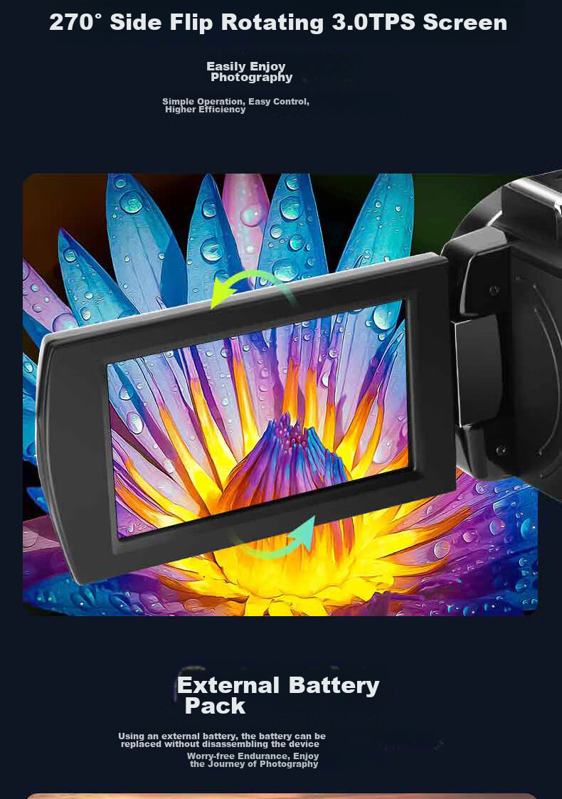 ORDRO AE20 5K Ultra HD DV Camera Dedicated Shooting Zoom Handheld Camcorder Anti-Shake Wide-Angle WiFi Connection Vlog Conference Short Video 11