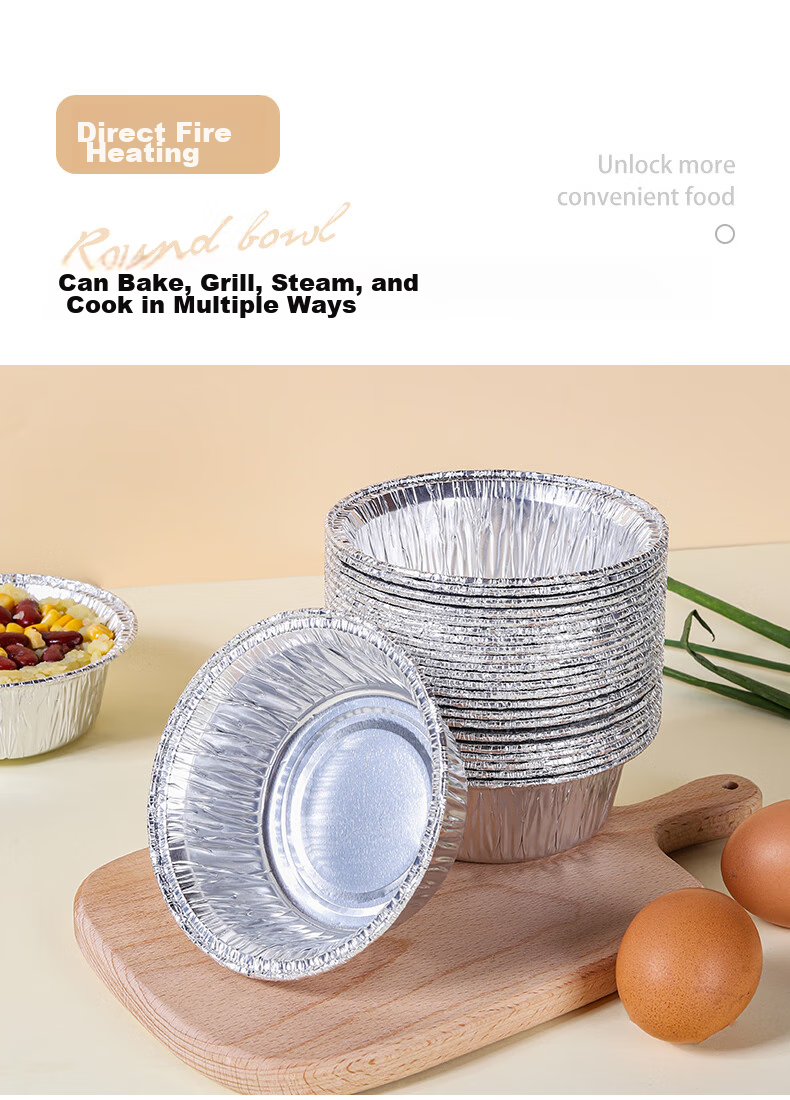 Faxilon Aluminum Foil Bowls, 50 Pieces, Air Fryer And Oven Heart-Shaped Bowls for Cake, Shrimp, Steamed Buns, And Baby Food Molds 7