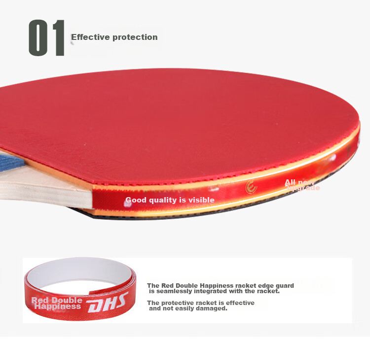 DHS Five-Star Kuangbiao Five-Star Table Tennis Racket, Penhold And Shakehand Grip Set H5 (Including Racket Case And Ping Pong Balls) 5