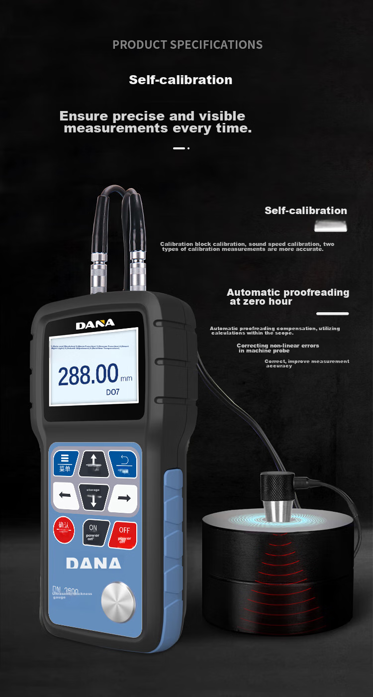 DANA Ultrasonic Thickness Gauge for Metal, Steel Plate, Glass And Plastic Thickness Measurement DN2800 Ultra-Thin Thickness Meter 7
