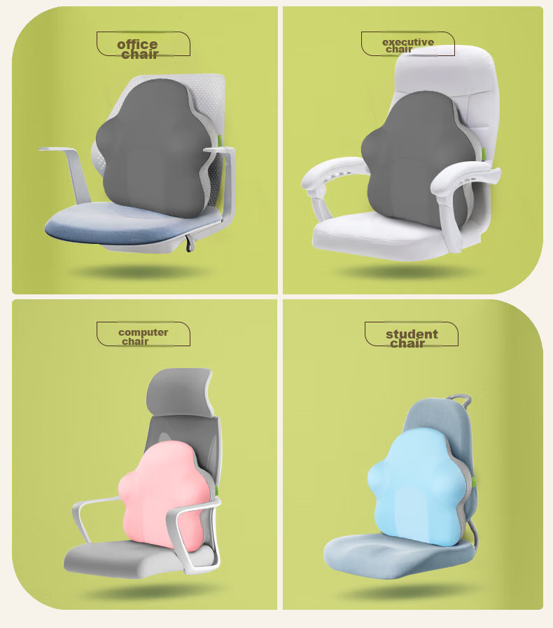 Back2 Lumbar Support, Office Ergonomic Back Cushion, Long-Sitting Aid, Car Pillow, Waist Pillow, Gray 19