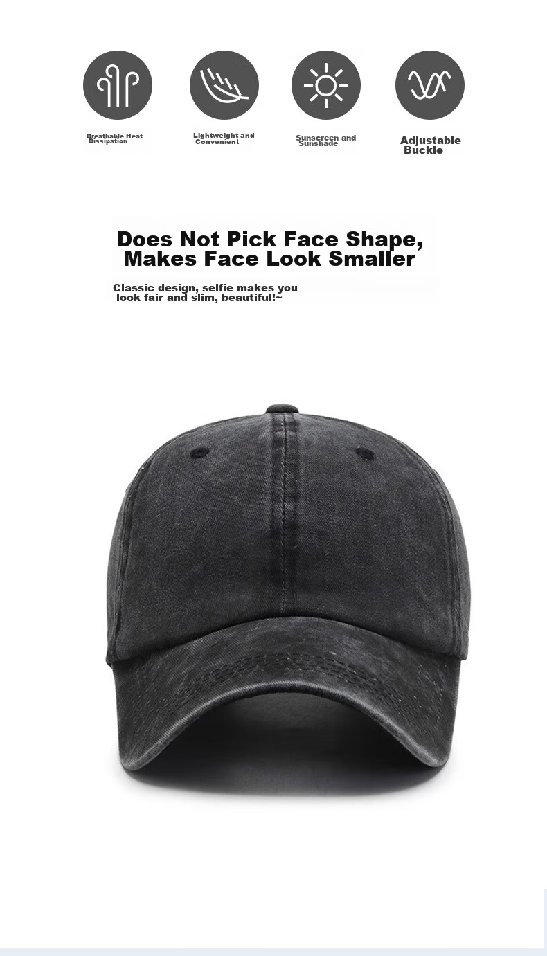 FitonTon Men's Baseball Cap Spring Summer Sun Protection Duckbill Hat Korean Fashion Large Head Circumference Wide Brim Outdoor Cap 5