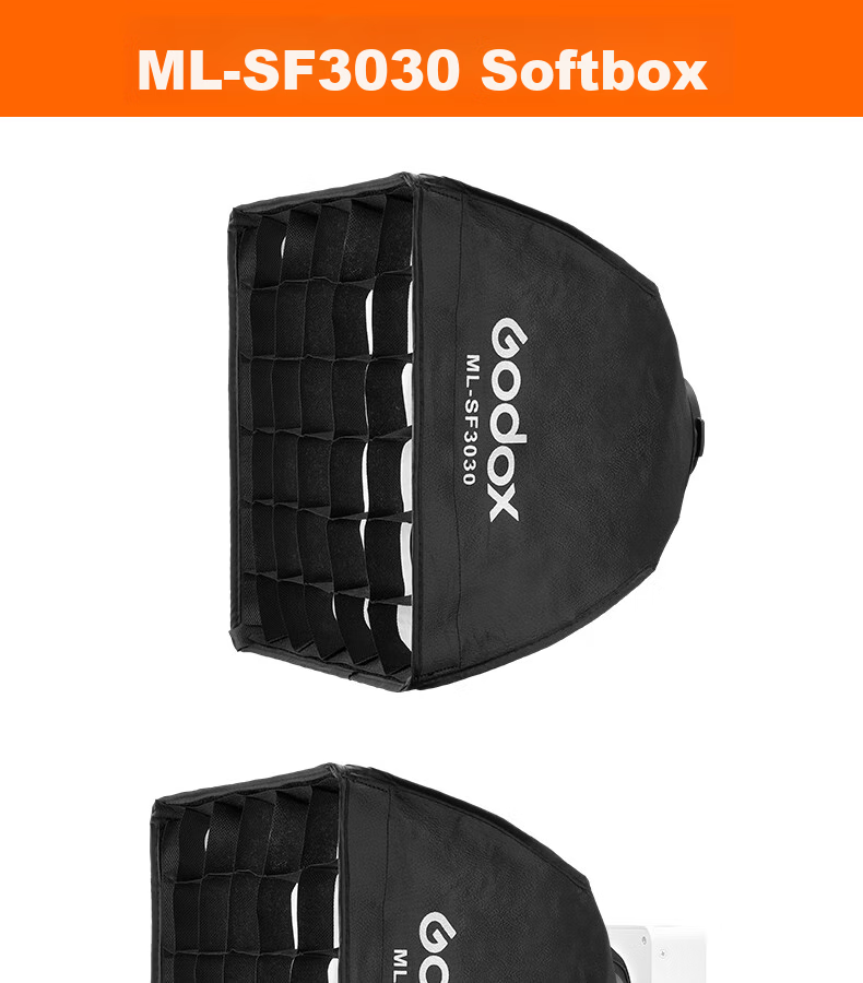 Godox ML100BI Dual Color Temperature Handheld Fill Light, Outdoor Video Recording Photography Light, Portable Constant Light Night Shooting Light ML-SF3030 Four-Sided Softbox [Official Standard Configuration] 1