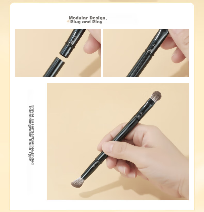 Huayang Portable Makeup Brush Set, 6 Classic Detachable Replacement Heads, Cangzhou Makeup Brush for May Day Outings 8