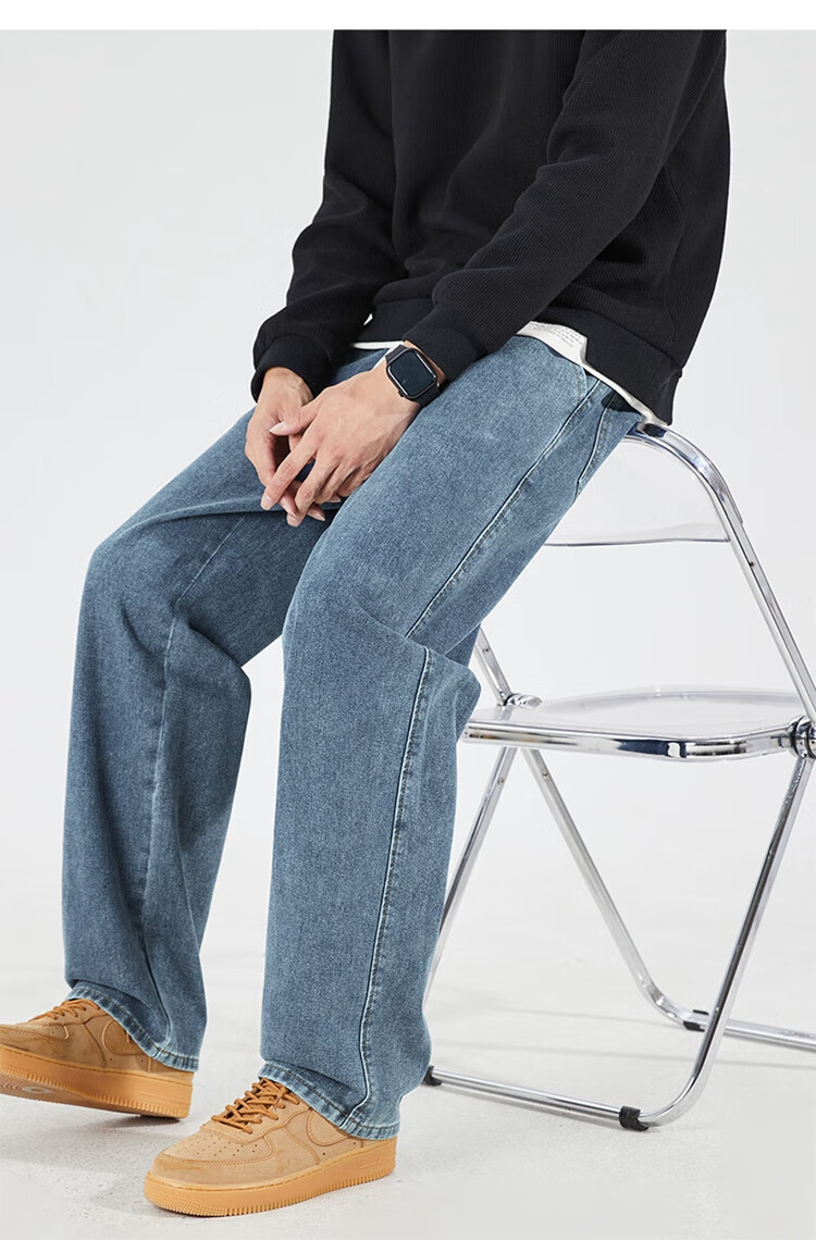 TonLion 2026 Spring And Autumn New Men's Jeans, Loose Straight-Leg Pants, Retro American-Style Trendy Brand Versatile Long Trousers 6
