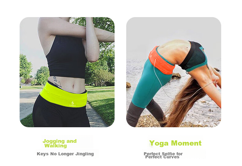 Flipbelt [Magic Tape Waist Pack], Sports Running Belt, Marathon Gear, Phone Pouch, Neon Orange, Adjustable Style 26