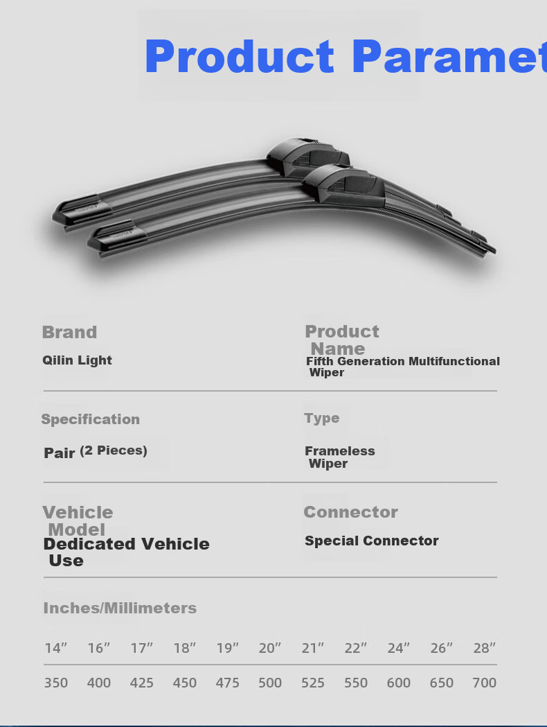 Qilinguang Windshield Wiper for BYD Tang/Tang EV/Tang DM/Tang DM-I/Tang DM-P, Boneless Wiper Blade 26/16 11