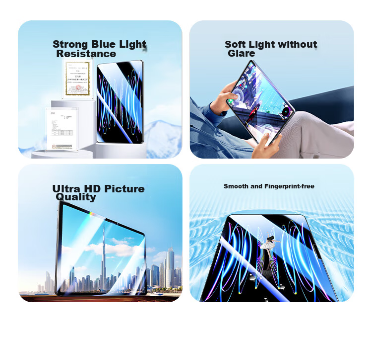 UGREEN Anti-Blue Light Tempered Glass Screen Protector for IPad Air8/7/6, Air11 Inch, M4 Chip, 2026 Apple Tablet Eye Protection Anti-Fingerprint Protective Film 3