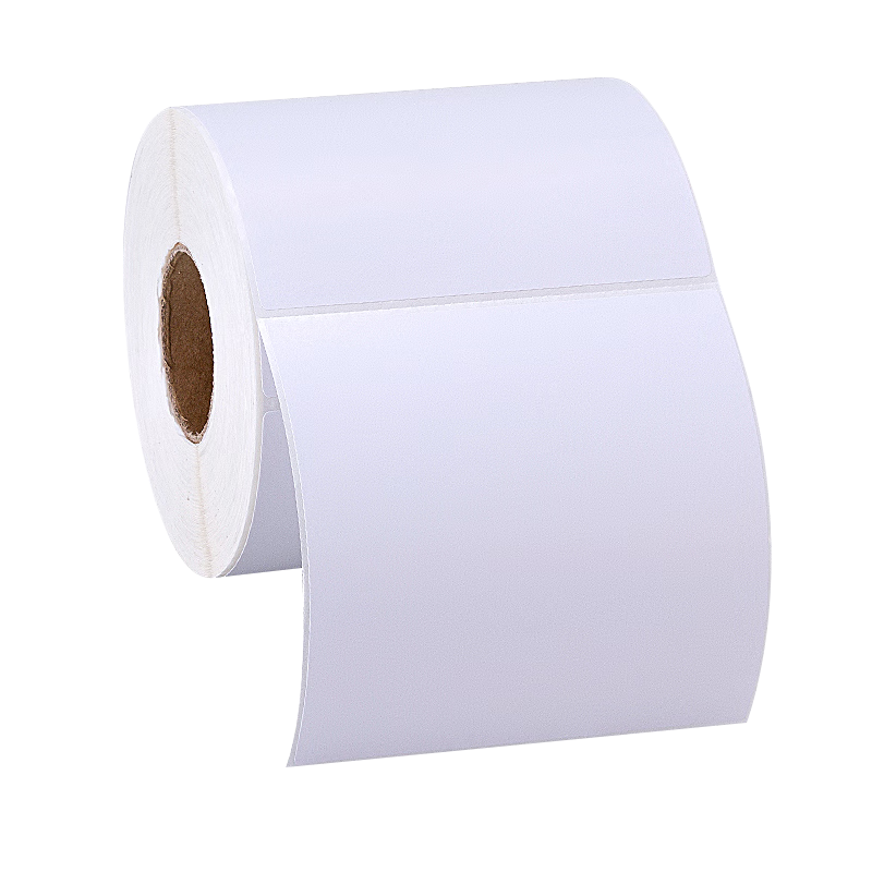 Laitelaili [Customizable] 100*100*500 Sheets with Tear-Off Line*1 Roll, Coated Label Paper, Carbon Ribbon Label Printer Barcode Paper, High-Adhesive Eco-Friendly Coated Paper Self-Adhesive Labels