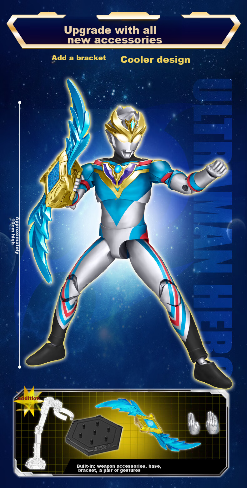 LDCX Ultraman Action Figure, Boys' Toy, Blaze Zero Belial Dynamic Hero Second Wave Blind Box 5