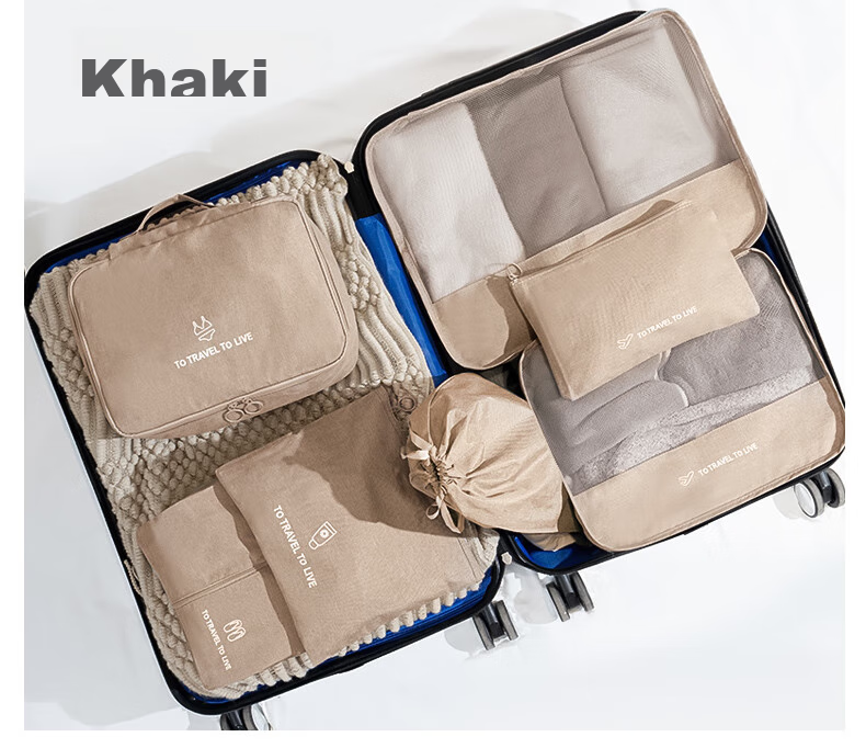 JEKO&JEKO Travel Storage Bags, Clothing Organizer Pouches, Essential for Business Trips, Thickened Suitcase, Cosmetic Storage Bags, 7-Piece Set in Gray 10