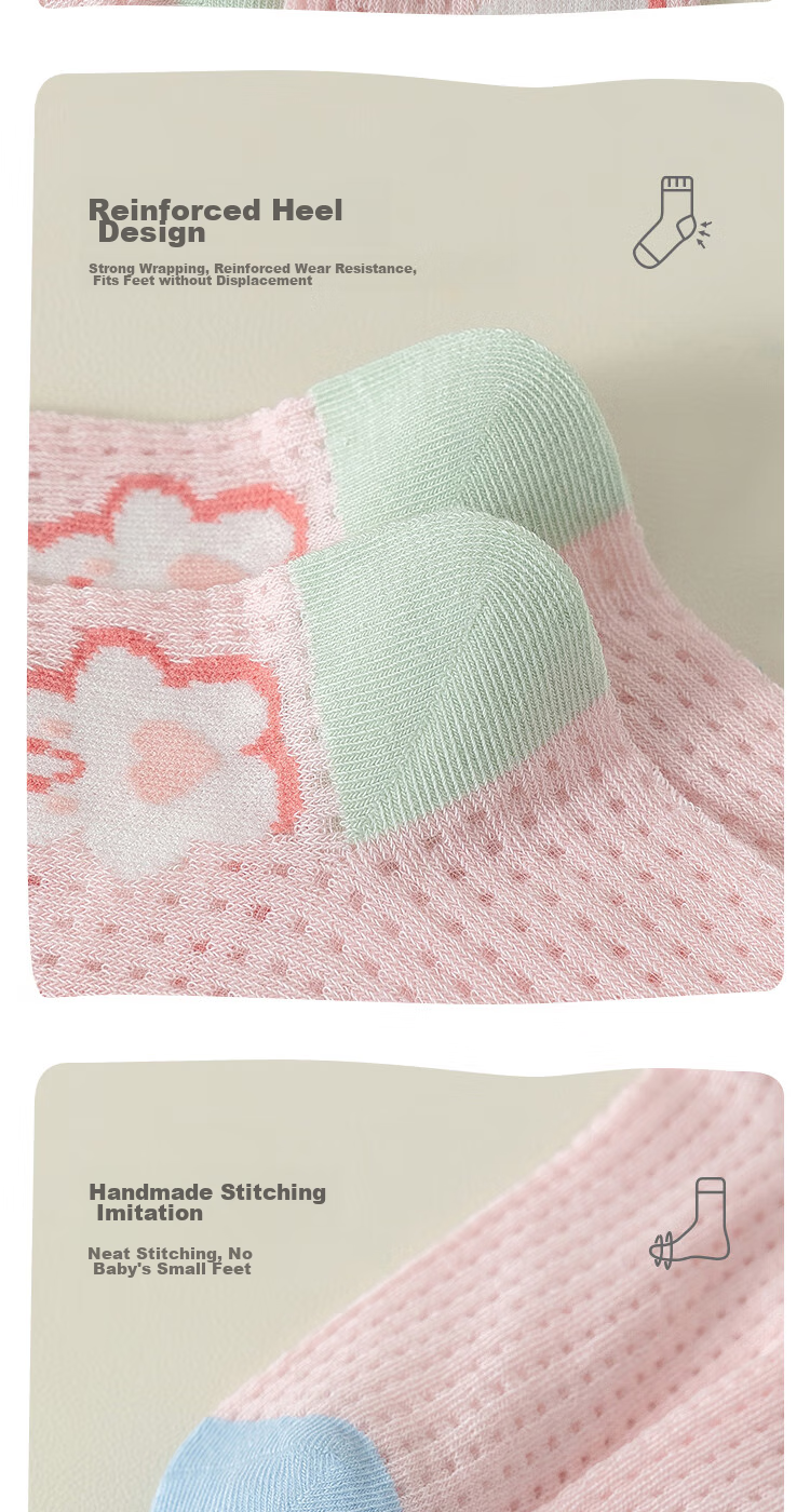 MiiOW Children's Socks for Girls [Large Mesh + Lightweight Breathable], Summer Thin Mid-Calf Socks, Baby Girl Casual Socks 9